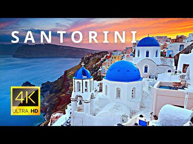 Santorini, Greece  in 4K ULTRA HD 60FPS Video by Drone