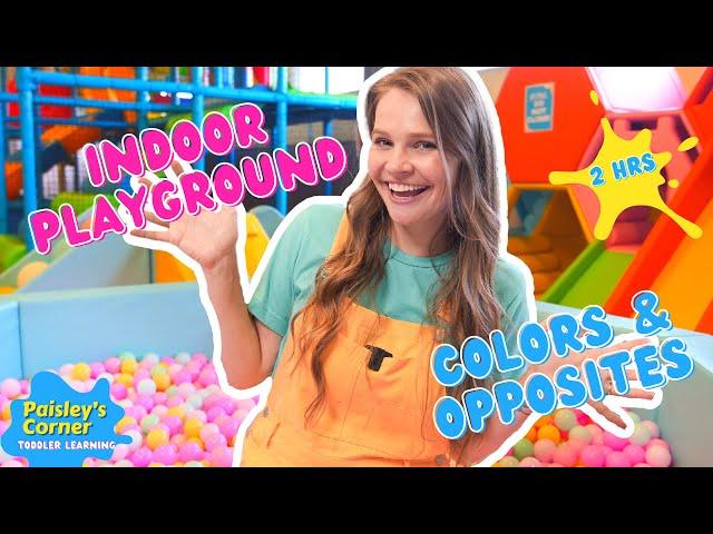 Learn Colors & Opposites at an Indoor Playground w/ Silly Ms Lily | Toy Learning Video for Toddlers