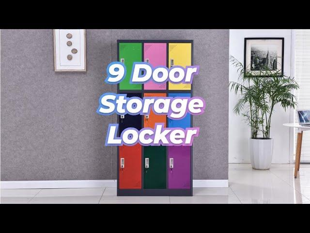 FurniTopper 9 door metal storage locker for office employees