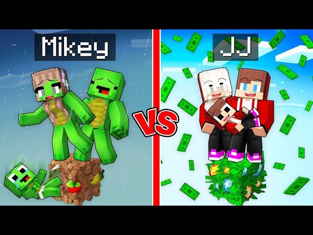 Mikey POOR vs JJ RICH One Family Block Battle in Minecraft (Maizen)