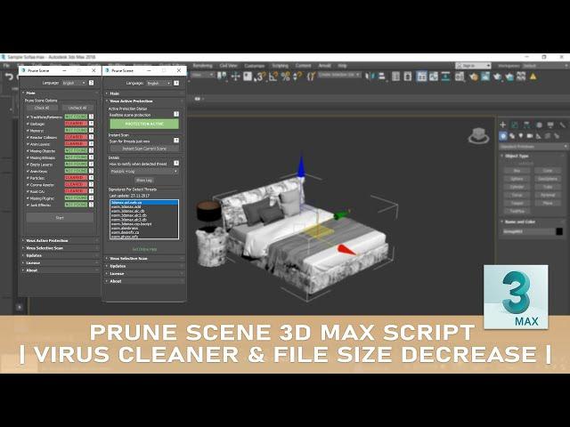 Prune scene 3D Max script | Virus Cleaner & File Size Decrease |