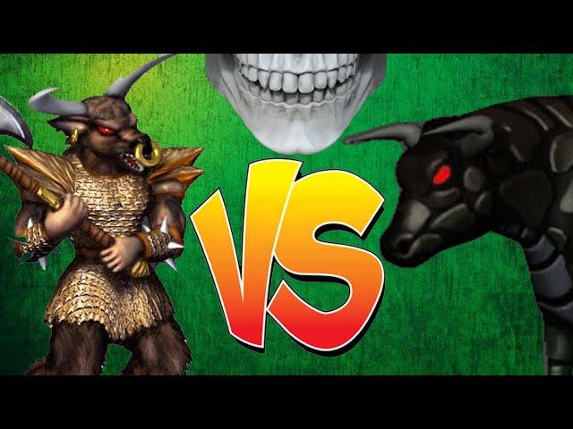 Heroes of Might and Magic III. Minotaur king VS Mighty gorgon