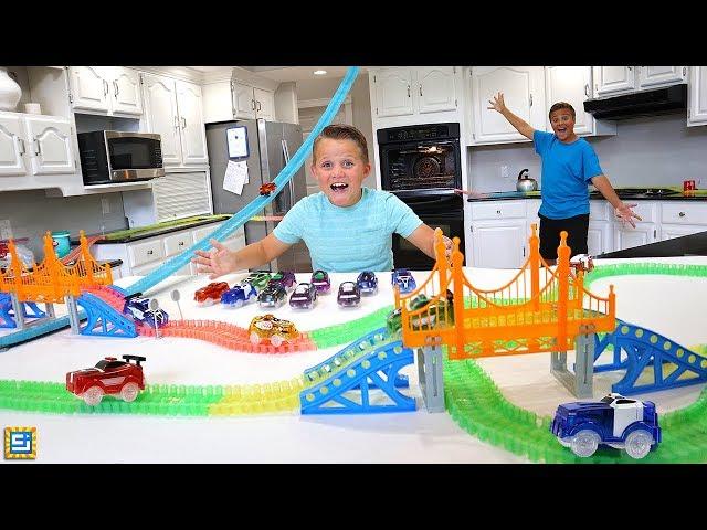 Giant Magic Tracks Bridge Adventure in Our House!!