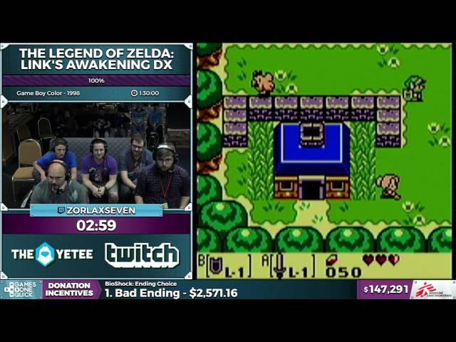 The Legend of Zelda: Link's Awakening DX by zorlaxseven in 1:25:18 - SGDQ2016 - Part 39