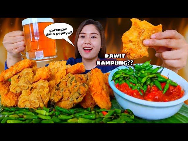DOUBLE SPICY⁉️ EATING WHOLE RAWIT CHILI, SAMBEL TERASI, VARIOUS FRIED MUKBANG #eat raw raw raw