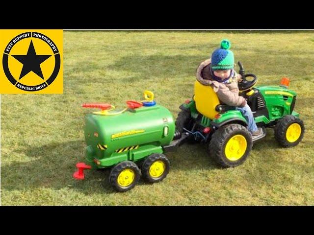 John Deere Ground Force with Water Trailer (Peg Perego) operated by Luke(2) TRACTOR for KIDS