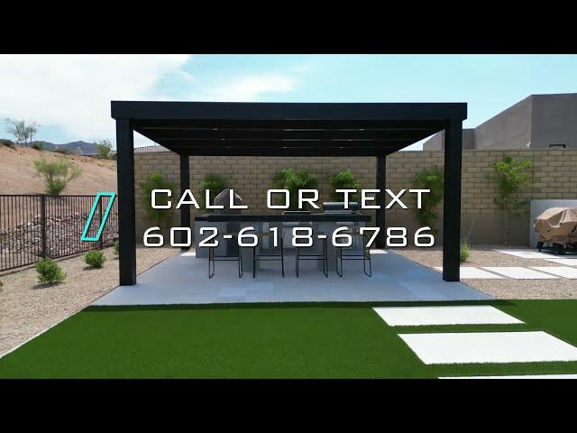 4K Aluminum Titan solid roof pergola in all Black.