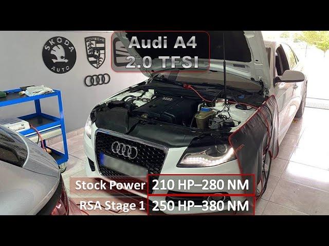 Audi A4 B8 2.0 TFSI Quattro RSA Stage1 250HP 380NM | Stock 210hp 280nm | 0 -100 & 60 - 180 kmh |