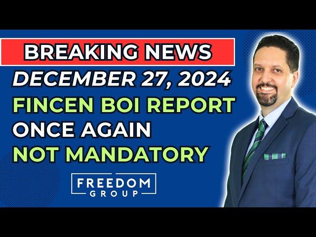 FINCEN BOI Report on HOLD Again as of December 27, 2024