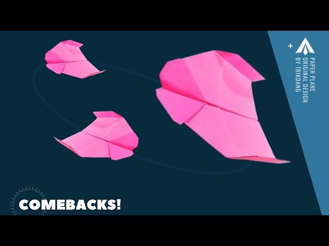 How to make an EASY Paper airplane that boomerangs 》 Heart