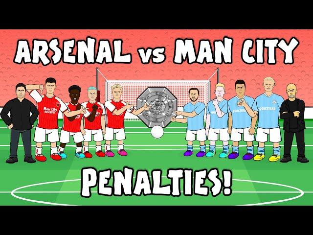 ARSENAL vs MAN CITY: Penalty Shoot-Out (Community Shield Goals Highlights 2023 De Bruyne Rodri)