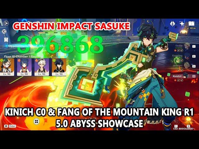 Kinich C0 & Fang of the Mountain King R1 5.0 Abyss Showcase : Genshin Impact Sasuke