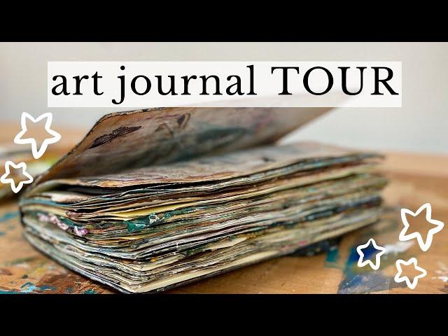 ART JOURNAL FLIP-THROUGH - Tour of my Moleskine Mixed-media sketchbook