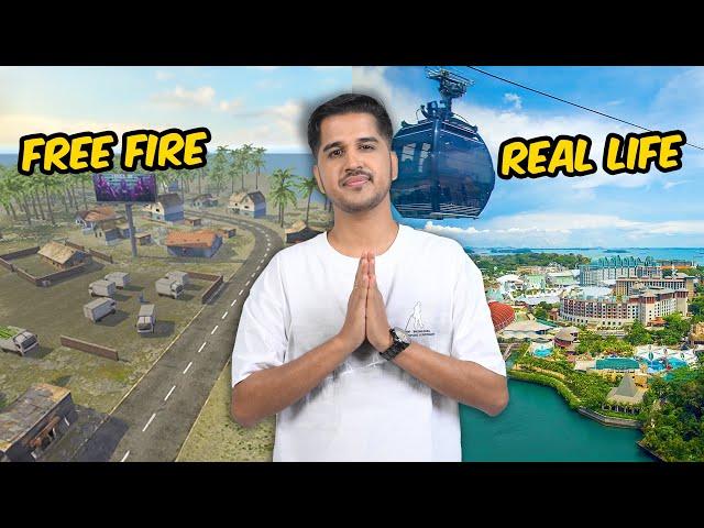 I WENT FREE FIRE SENTOSA ISLAND IN REAL LIFE