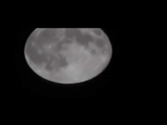 UFO Passing By The Supermoon!  Original and Inverted Version - 08/10/2014