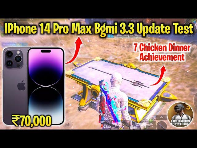 IPhone 14 Pro Max Bgmi 3.3 Update Test | 7 Chicken Dinner Achievement Complete In IPhone 14 Pro Max