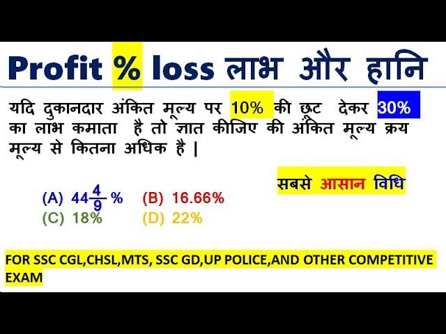 Top Profit and Loss Tricks || Profit and Loss Concept|| Shortcuts || SSC, UPSC, SBI, IBPS