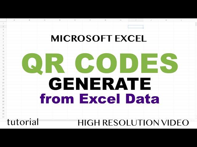 How to Create QR Codes in Excel - Tutorial, no Add-Ins