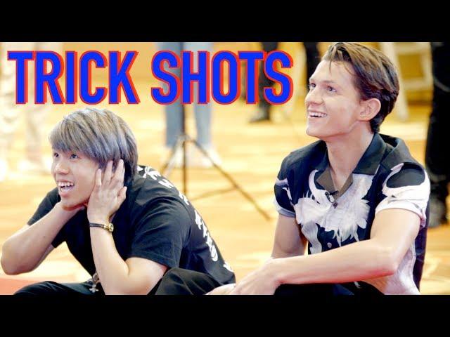 BASKETBALL CHALLENGE WITH SPIDERMAN (TOM HOLLAND)