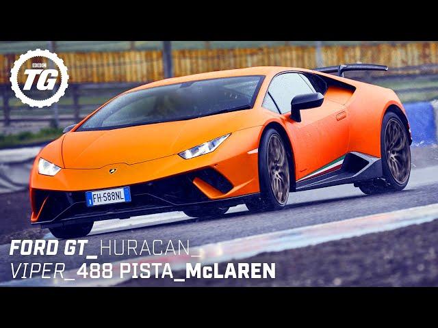 Chris Harris Drives... Best of Supercars: Ford GT, Lamborghini Huracan, 488 Pista | Top Gear