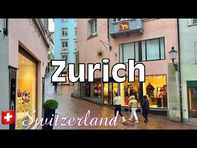 Zurich, Switzerland Financial District Virtual Walking Tour: Watch in 4k HDR!