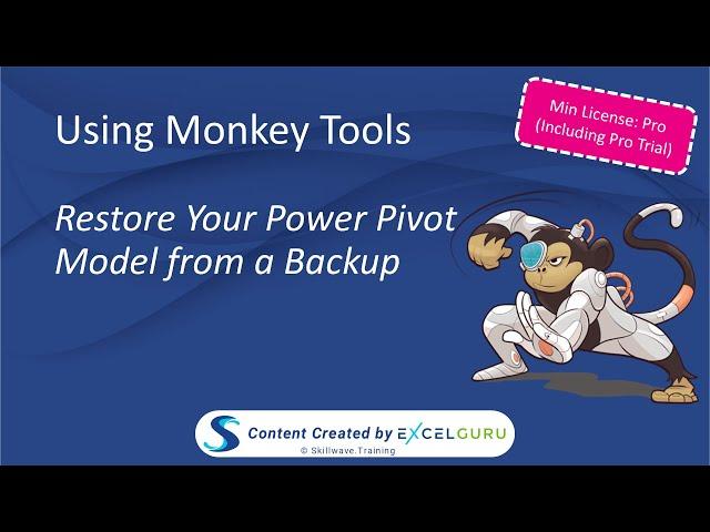 Using Monkey Tools - Restore Your Data Model!