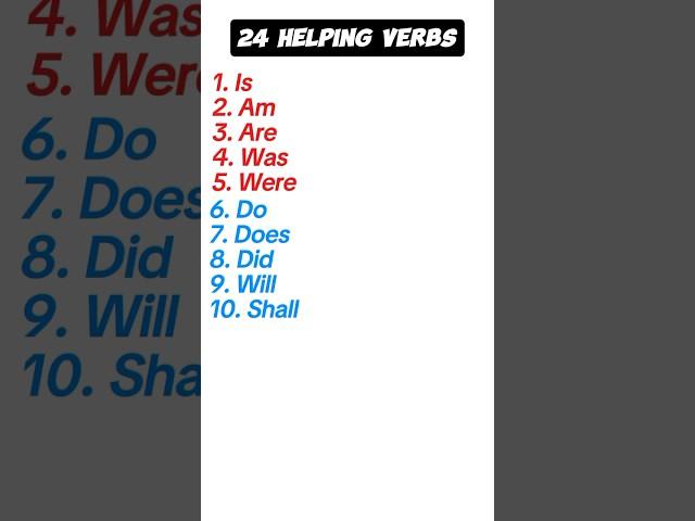 24 helping verbs #shorts #verbs