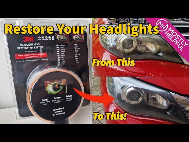 Make your headlights SPARKLE again with a 3M Headlight Restoration Kit