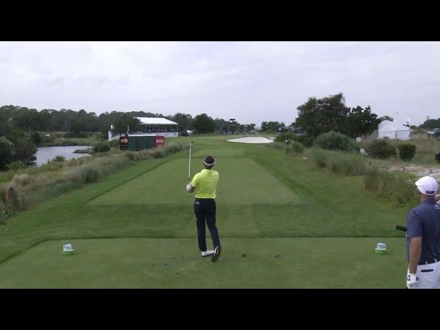 Smylie Kaufman flirts with an ace at The RSM Classic