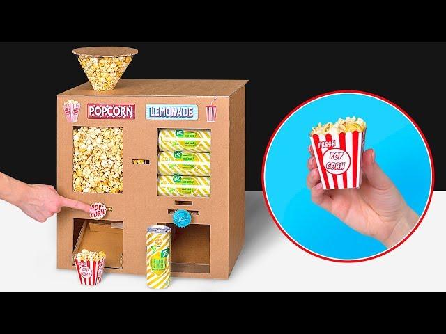 Cardboard DIY Plus Popcorn Plus Soda Plus Movies Equals Home Cinema