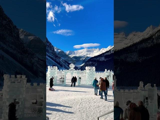 Ice Castle #lakelouise in winter #frozenlake #banff #alberta #albertaparks #canadianrockies