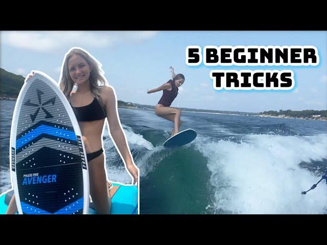 5 Easy WakeSurf Tricks-Teaching My Girlfriend 5 New Tricks