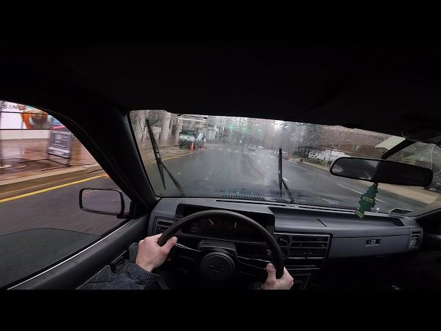 POV Drifting Mazda B2200 Rainy Day Welded Diff Street Action