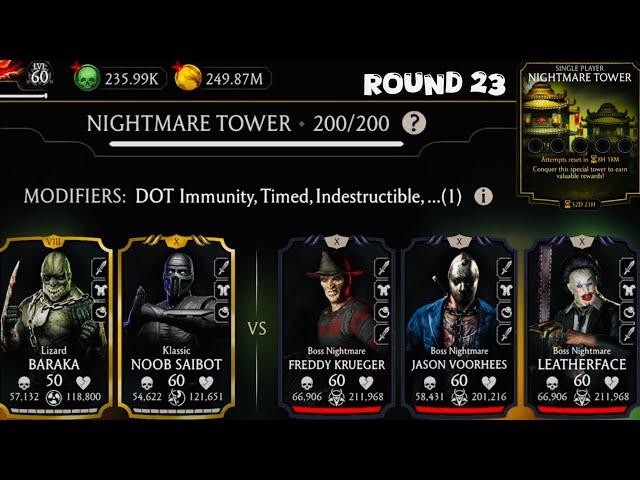 Nightmare Tower Boss Battle 200 & 180 Fight + Rewards MK Mobile