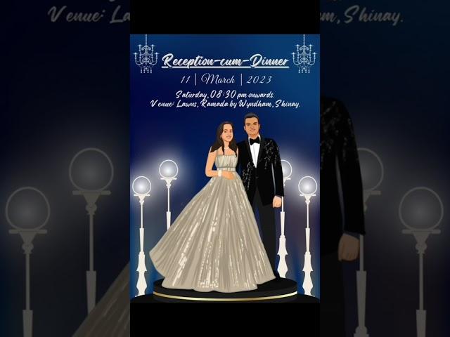 Reception MP4 Wedding Invitation with Caricature by Studio7