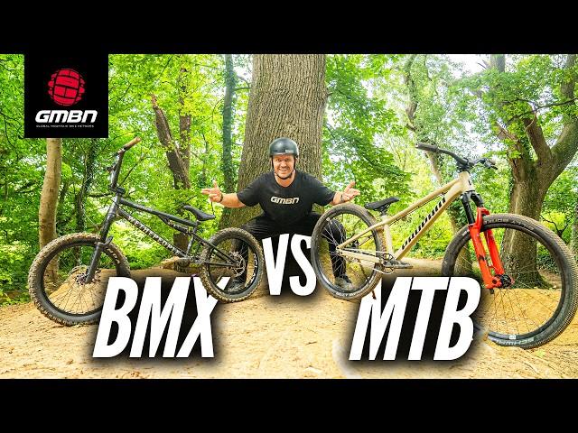 Full Suspension BMX Vs Dirt Jump MTB!