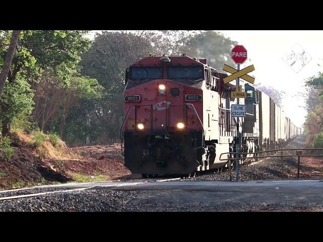 Trem Teste em Jales - Locotrol com 135 vagões carregados