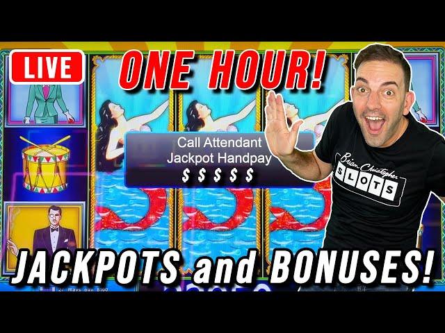  ONE HOUR of JACKPOTS & BONUSES  Your FAVORITE Link Slots!