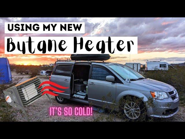 It's Too Cold in Arizona - Perfect for the New Butane Heater!  | MINIVAN CAMPER Van Life