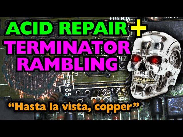 Ben Rambles About Terminator While Fixing Acid Damage on an Amiga 3000