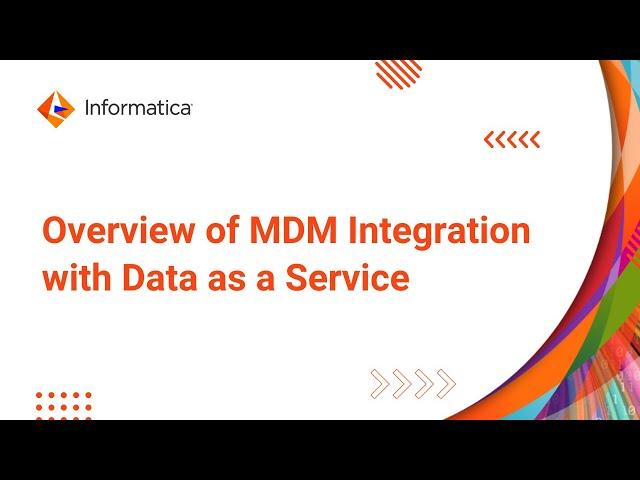 Overview of MDM Integration with Data as a Service