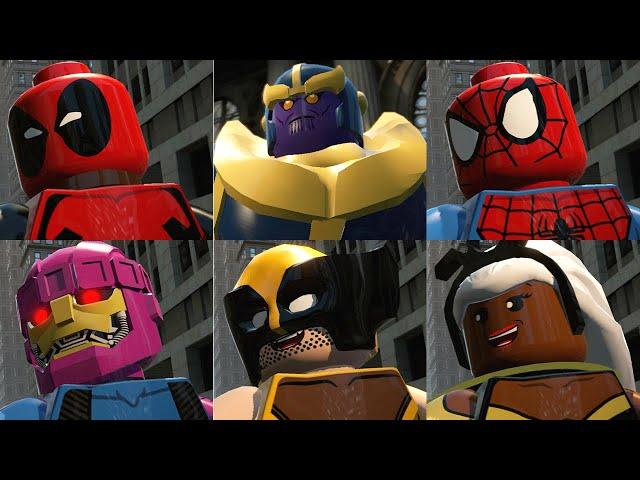 All Big Fig, Spider-Man, Deadpool and Wolverine, Avengers Characters in LEGO Marvel Super Heroes