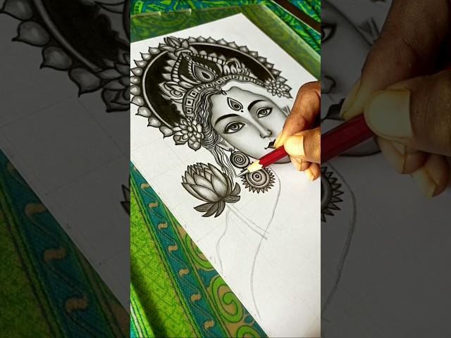 Shri Mata Lakshmi drawing #Lakshmi #trending #artist #pencil