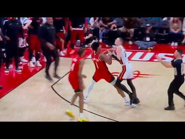 Amen Thompson Tyler Herro Fight Brawl Heat Vs Rockets