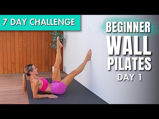 15 Min Beginner Wall Pilates for Weight Loss | 7 DAY BEGINNER WALL PILATES CHALLENGE | Day 1