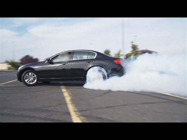 Crazy AWD G37x Sedan Drift, Donuts! Open diff!