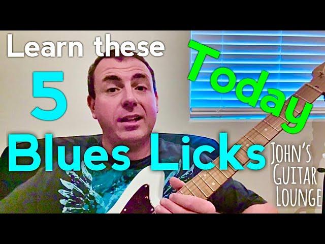 5 Blues Guitar Licks You Can Learn To Play TODAY! ~ John’s Guitar Lounge Lesson Video Series