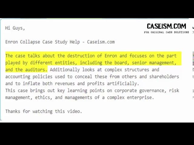 Enron Collapse Case Study Help - Caseism.com