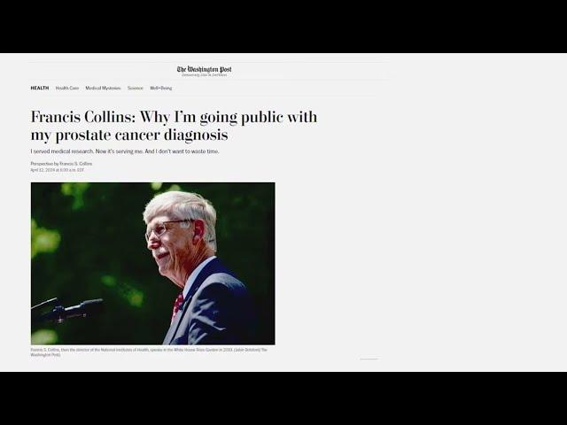 Dr. Francis Collins: why I decided to go public with my prostate cancer diagnosis