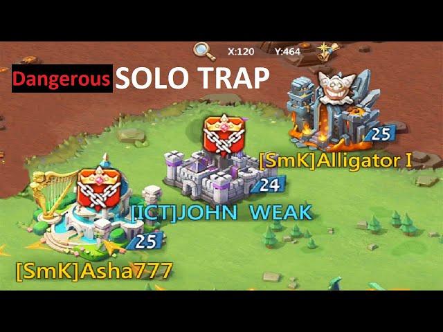 Castle 24 Solo Trap vs Heavy Hits / T5 Troops - Lords Mobile